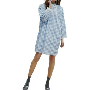 Sister Jane Blue Buffalo Check Collared Shift Dress